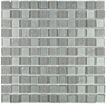 Мозаика стеклянная Shine Silver (чип 4*25*25) 300*300(22шт.-1.98м2), м2