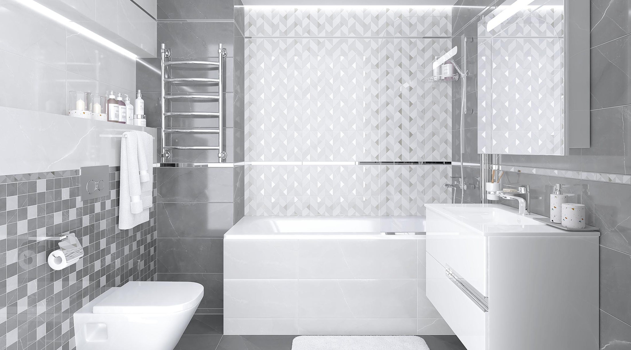 Плитка настенная Lima серый 25х75 (9шт/1,69м2),м2