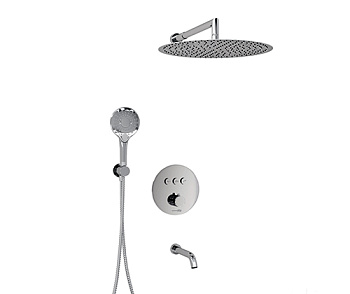 A175817 Thermo Встраиваемый комплект для ванны с верхней душевой насадкой, лейкой и изливом Wasserkraft