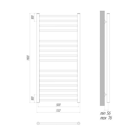Полотенцесушитель электрический Lemark Ursus LM72116EBL П16 500x1100, левый/правый, черный Полотенцесушитель электрический Lemark Ursus LM72116EBL П16 500x1100, левый/правый, черный