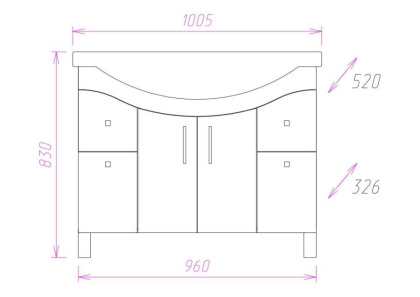 Тумба Onika Эльбрус 100 напольная, белая (ум. Эльбрус 100)