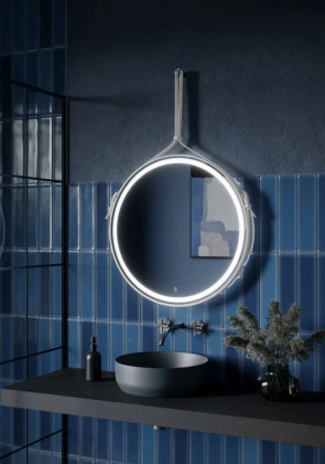 Зеркало для ванной комнаты  SANCOS Dames D650 с подсветкой , ремень из натуральной белой кожи, арт. DA650W Зеркало для ванной комнаты  SANCOS Dames D650 с подсветкой , ремень из натуральной белой кожи, арт. DA650W