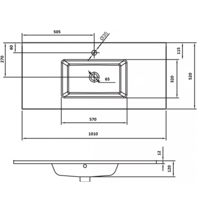 Столешница керамическая моноблок двойная 140см Столешница керамическая моноблок двойная 140см