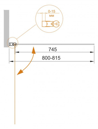 Душевая дверь ECO-O-V-1-80/140-P-Cr-L Условные размеры,мм: 800х1400 Габариты с диапазоном регулировок, мм: (800-815)х1400  Душевая дверь ECO-O-V-1-80/140-P-Cr-L Условные размеры,мм: 800х1400 Габариты с диапазоном регулировок, мм: (800-815)х1400