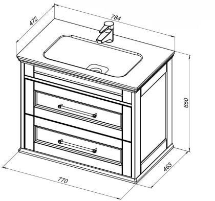 Тумба под раковину Aquanet Бостон М 80 белый