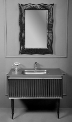 Тумба Canale 80 чёрная + Хром_Комплект 843-080-BCR Boheme