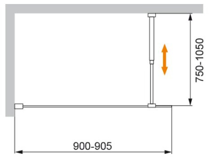 LIBERTA-V-1-80/155-C-Cr Душевая шторка на ванну