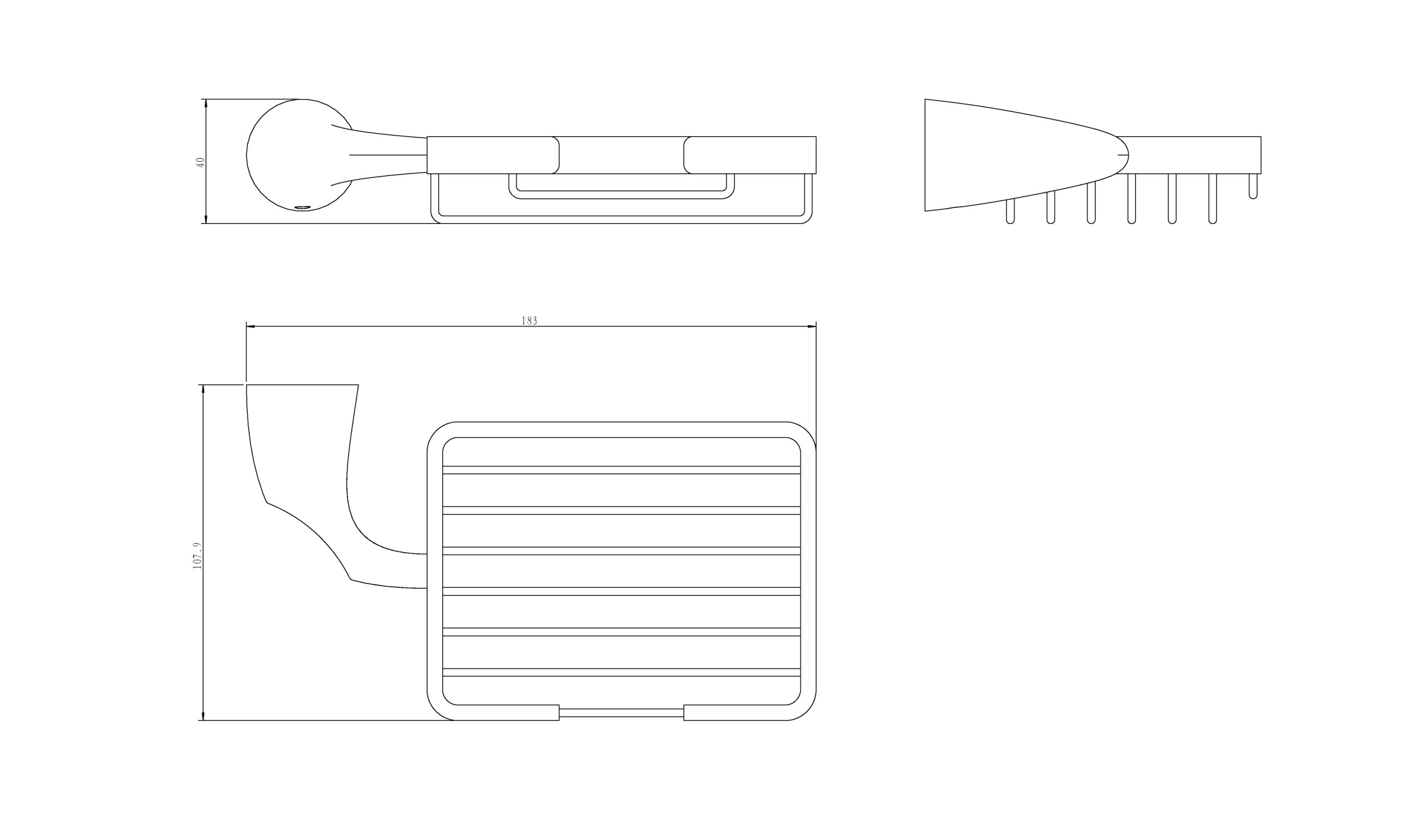 Мыльница решетка RUSH Devon, 4х18х10 см, хром, DE75410