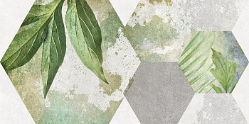 Плитка настенная 34090 Focus зеленый ботаника 25*50 (12шт/1,5м2),м2