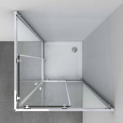 Душевой уголок Alpha VSS-3AL900CLB, 900*900, черный, стекло прозрачное