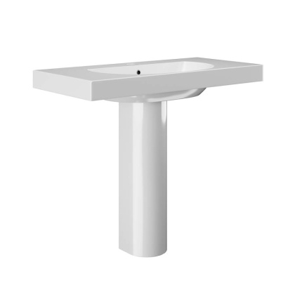 Раковина BUONGIORNO подвесная/мебельная 100, белая глянцевая