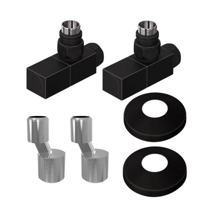 Комплект подключения Lemark LM03412SBL с квадратными вентилями, черный Комплект подключения Lemark LM03412SBL с квадратными вентилями, черный