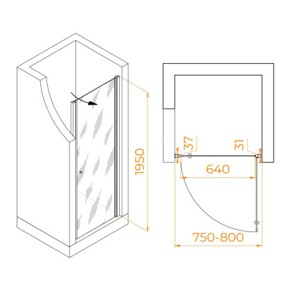 Душевая дверь Dolphin TN-03, RGW 54930308-101 Душевая дверь Dolphin TN-03, RGW 54930308-101