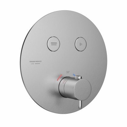Встраиваемый термостатический кнопочный смеситель для душа ETERNA на 2 пот. нержавеющая сталь