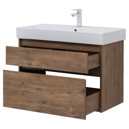 Тумба под раковину Aquanet Nova Lite 85 дуб рустикальный, 2 ящика