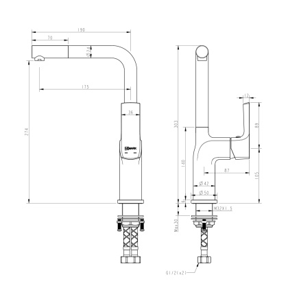 Смеситель Lemark Ursus LM7205BL для кухни Смеситель Lemark Ursus LM7205BL для кухни