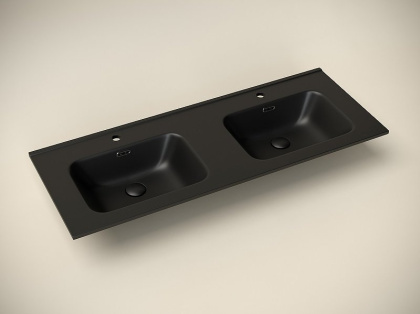 Умывальник накладной прямоугольный (цвет Черный Матовый) Element 1210*465*180мм