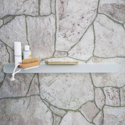 Полка стеклянная Aisch, 53х2,2х12,9 см, цвет белый с золотом, K-5924