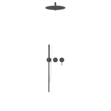 Душевой комплект Groove VSFW-4G01GM встраиваемый, 2 режима, 30см верх душ, вороненая сталь