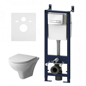 IS30201.901700 Инсталляция с клавишей Start S глянец. Белый с подвесн унитазом Gem FlashClean с сид м/лифт