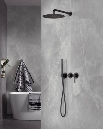 Душевая система Timo Saona SX-2349/03SM скрытого монтажа, черная матовая