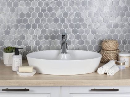 Керамическая мозаика, Hexagon Small Marble Grey Matt 51x59, Geometry Керамическая мозаика, Hexagon Small Marble Grey Matt 51x59, Geometry