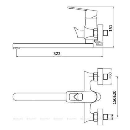 Смеситель для ванны/душа Agger Brave A2321100 с душевым набором