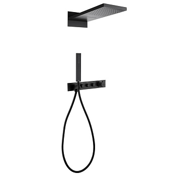 Душевая система ABBER Rund AF8752B скрытого монтажа без излива, термостат, черная матовая Душевая система ABBER Rund AF8752B скрытого монтажа без излива, термостат, черная матовая