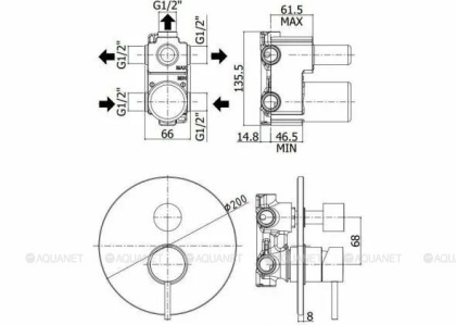 Смеситель для душа Paffoni Light LIG019BO (с внутренней частью)