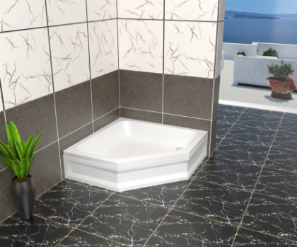 Душевой поддон RGW BT/CL-S 16180500-51-A 100 x 100 см акриловый, трапеция, цвет белый