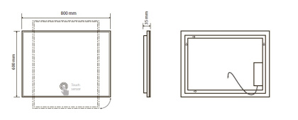 Зеркало с подсветкой и "Touch"сенсором 600 ммx800 мм Зеркало с подсветкой и "Touch"сенсором 600 ммx800 мм
