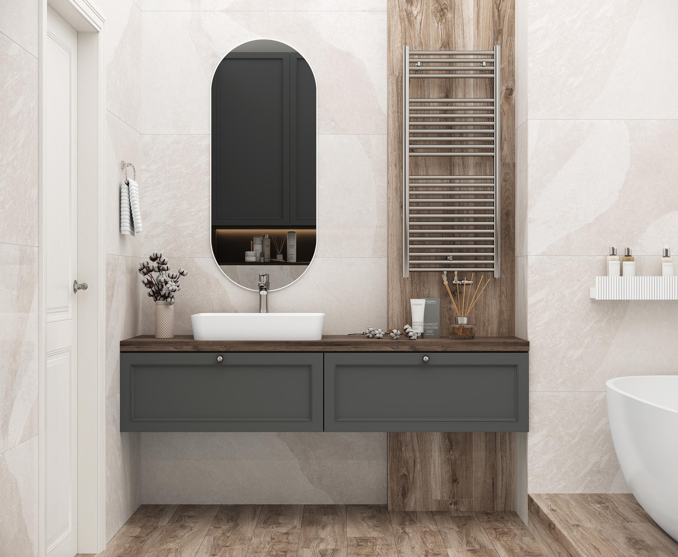 Forenza Bianco Керамогранит светло-серый 60х120 Сатинированный Карвинг