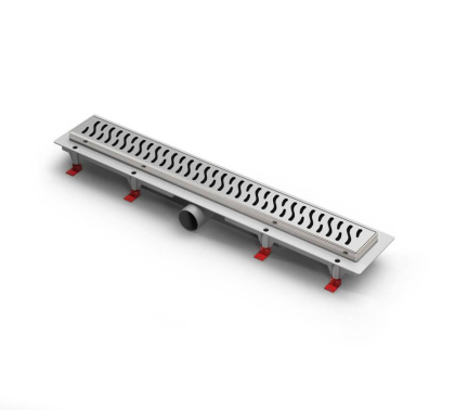 Душевой лоток 95 см Creto Zigzag CRE-950 ZN с решеткой, хром