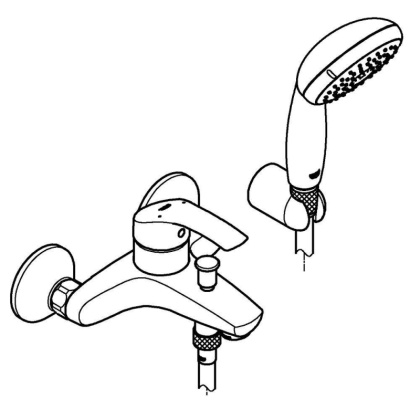 Смеситель для ванны с душевым гарнитуром, цвет: хром Смеситель для ванны с душевым гарнитуром, цвет: хром