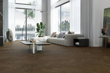 Кварцевый паркет Quartz Parquet Английская Ёлка Дуб Шампань, 33-414, 5/0,6 мм