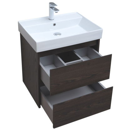 Тумба под раковину Aquanet Nova Lite 60 дуб черный (2 ящика)