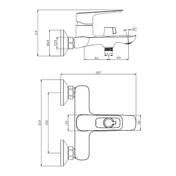 Смеситель д/ванны ARTIS, арт. 06201AT