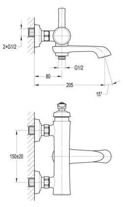 LIBERTY-F-VD-01 Смеситель для ванны и душа Цвет Хром  LIBERTY-F-VD-01 Смеситель для ванны и душа Цвет Хром