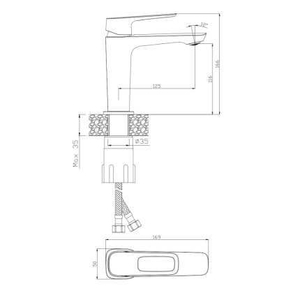 Смеситель д/раковины ARTIS, арт.06100AT