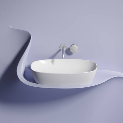 Умывальник чаша накладная овальная (цвет Белый Матовый) Element 600*380*138мм