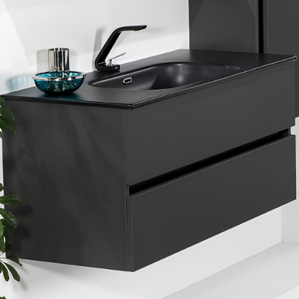 Тумба без раковины Vallessi 120*46cm АНТРАЦИТ мат. 2 полки, 837-120-A mat Boheme