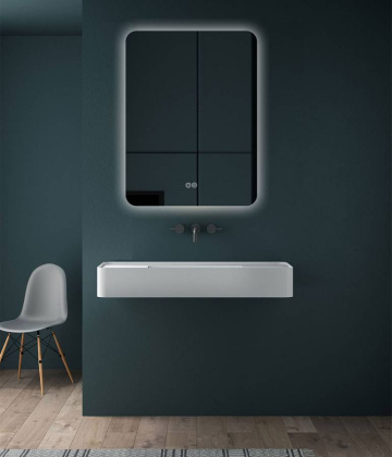 Зеркало LED VLM-3BE600-2 600х800 c сенсорным выключателем и диммером, антизапотевание Зеркало LED VLM-3BE600-2 600х800 c сенсорным выключателем и диммером, антизапотевание