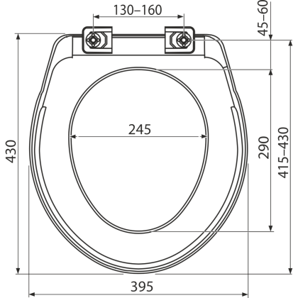 Сиденье для унитаза Antibacterial, 5х41х47,5 см, белое, A6551 AlcaPlast