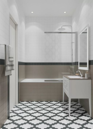 Керамогранит 1332S Агуста белый (9,8см*9,8см*7мм) (100шт/0,96м2) матовый, м2