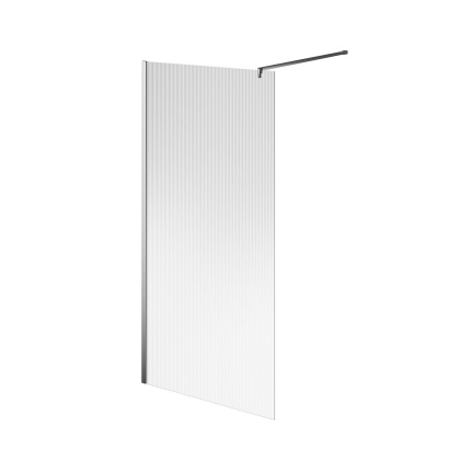 Душевая перегородка CRISTALLO с рифленым стеклом, 100х210, хром