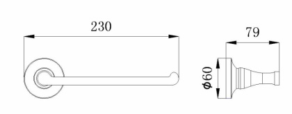 Полотенцедержатель RUSH Corsica, 6х23х7 см, хром, CO42511