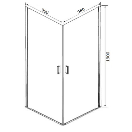 Душевой уголок Orange E04-100TCR без поддона 100х100, стекло прозрачное