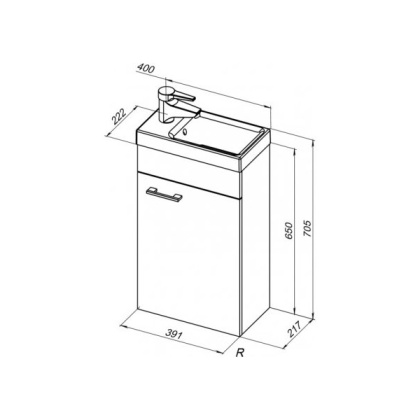Тумба под раковину Aquanet Нота 40 R (Moduo) белый Тумба под раковину Aquanet Нота 40 R (Moduo) белый