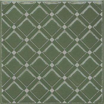 Декор Бахия 1 зелёный глянцевый 9,8x9,8x0,7