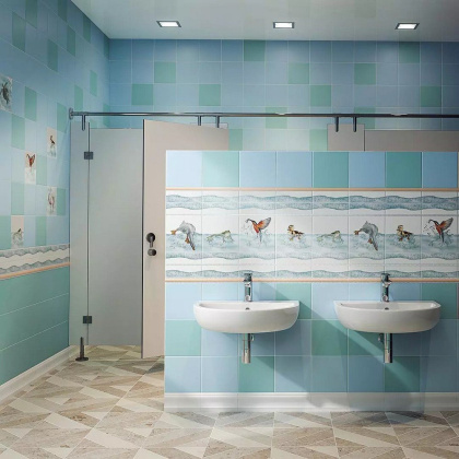 Плитка настенная 5185 Калейдоскоп бирюза 20*20*6,9 (26шт/1,04м2), м2